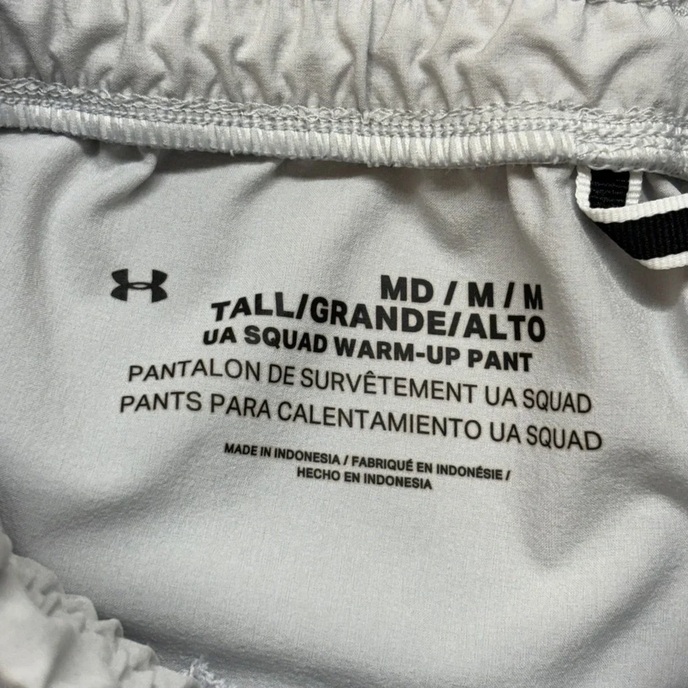 Under‎ Armour Mens Squad Warm-Up Pants Gray Medium Tall Tapered Zip Ankle